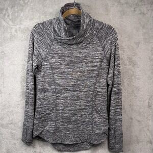 Athleta Techie Women's XS Cowl Neck Sweatshirt Gray Thumbholes Athleisure Yoga